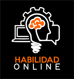 LOGO CON CEREBRO Y HABILIDAD Negativo Con fondo negro